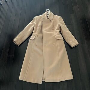 Women's Jacob Brand Soft Wool Blend Cream and Tan Coat